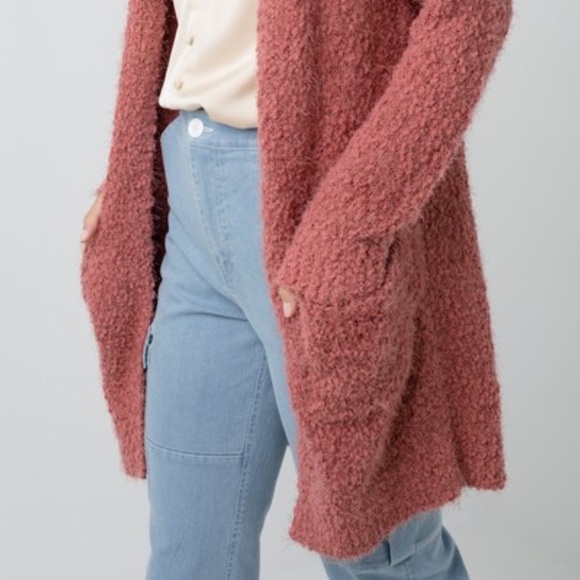 Love Rose Soft Textured Cardigan Sweater - Picture 2 of 3